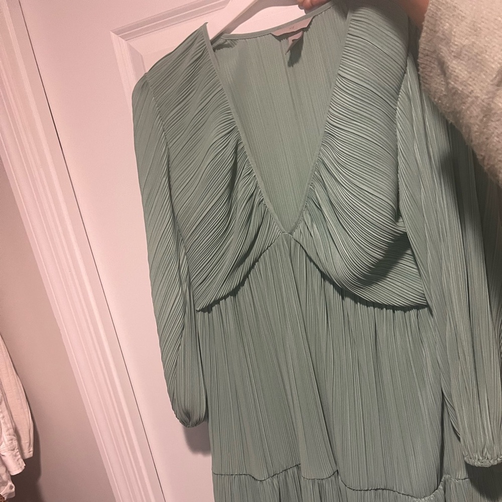 H&M Pleated Green Dress